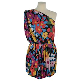 Saint Laurent-Multicolor Floral Sable Gisele Midi Dress-Multiple colors