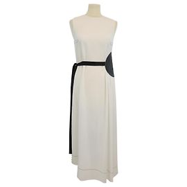 Loewe Blanc/Robe noire sans manches avec détail Noir