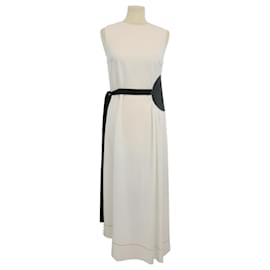 Loewe-White/Black Sleeveless Detail Dress-Black