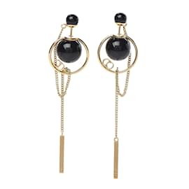 Dior-Boucles d'oreilles pendantes tribales Dior-Noir