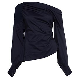 Autre Marque Peter Pilotto, dark blue assymetric off shoulder top Blue
