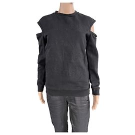 Philipp Plein Strickpullover aus Baumwolle Schwarz Schwarz