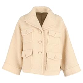 Gucci-Veste Gucci Boucle en laine crème-Blanc,Écru