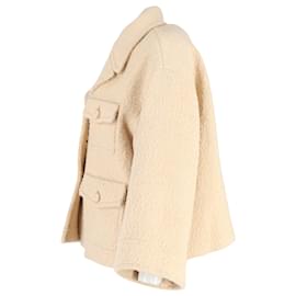 Gucci-Chaqueta Gucci Boucle en Lana Color Crema-Blanco,Crudo