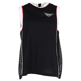 logo-plaque cotton tank top, Prada