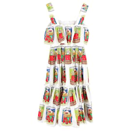 Dolce & Gabbana-Dolce & Gabbana Vestido con estampado de latas de tomate en algodón multicolor-Multicolor