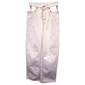 Maison Martin Margiela-Maison Margiela Jeans com bolso recortado em algodão branco-Branco