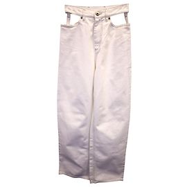 Maison Martin Margiela Vaqueros con bolsillos recortados de algodón blanco de Maison Margiela Blanco
