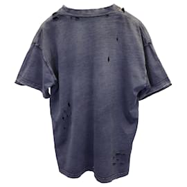 Balenciaga-Balenciaga Maison Balenciaga T-Shirt in Navy Blue Cotton-Navy blue