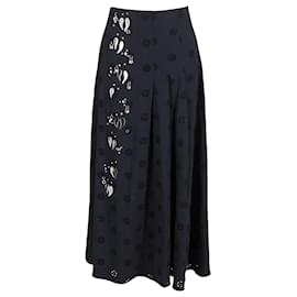 Chloé-Chloe Embellished Polka Dot Midi Skirt in Black Acetate-Black