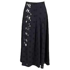 Chloé-Falda midi de lunares con adornos de Chloe en acetato negro-Negro