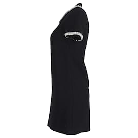 Miu Miu-Miu Miu Embellished Collar and Sleeve Mini Dress in Black Polyester-Black