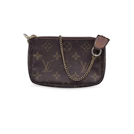 Louis Vuitton-Monogram Canvas Pouch Bag Mini Pochette Accessoires-Marron
