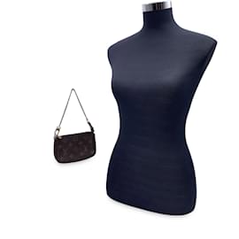 Louis Vuitton-Monogram Canvas Pouch Bag Mini Pochette Accessoires-Marron
