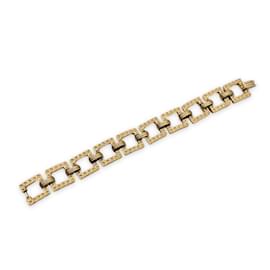 Christian Dior-Bracelet à maillons carrés en métal doré vintage-Doré