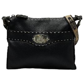 Fendi-Selleria Zip Messenger Bag  8BT092-Black