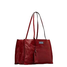 Prada-Glace Leather Etiquette Tote 1BG122-Red