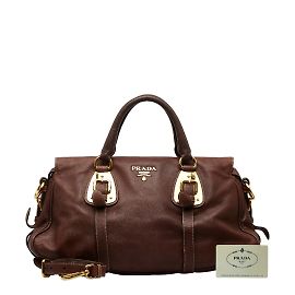 Prada Bauletto BN à Boucle Antique1903 Marron