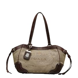 Prada-Prada Canapa Logo Shoulder Bag  Canvas Shoulder Bag BR3419 in Fair condition-Brown