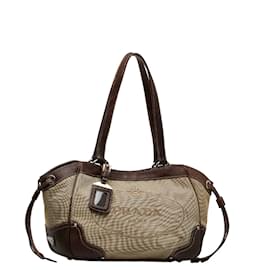 Prada-Prada Canapa Logo Shoulder Bag  Canvas Shoulder Bag BR3419 in Fair condition-Brown