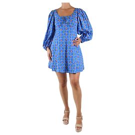 Staud Vestido azul estampado de tomate e cebolinha - tamanho EUA 8 Azul