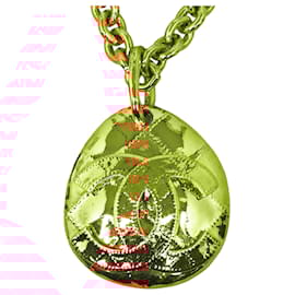 Chanel-Collier pendentif Chanel Or CC-Doré