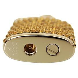 Gucci-Gucci Italy Feuerzeug aus silberfarbenem Metall mit goldfarbenen Kristallen und Nieten-Golden