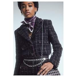 Chanel-2021 Veste en tweed noir New-Noir