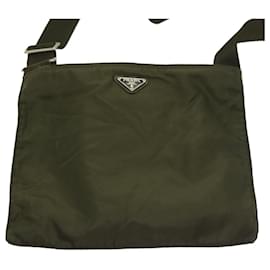 Prada-PRADA Shoulder Bag Nylon Khaki Auth ar10326-Khaki