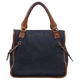 Chloé-Chloe Harley Hand Bag Denim Navy Auth 54745-Navy blue