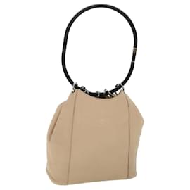 Gucci-GUCCI Shoulder Bag Leather Beige Auth 54365-Beige
