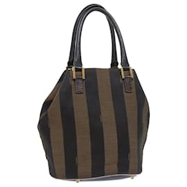 Fendi-FENDI Sac à main en toile Pecan Noir Marron Auth 54107-Marron,Noir