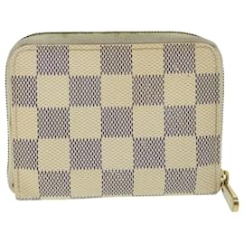 Louis Vuitton-Bolsa de moedas LOUIS VUITTON Damier Azur Zippy N60138 Autenticação de LV 55114-Outro