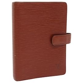 Louis Vuitton-LOUIS VUITTON Epi Agenda MM Day Planner Cover Brown R20043 Autenticação de LV 54212-Marrom