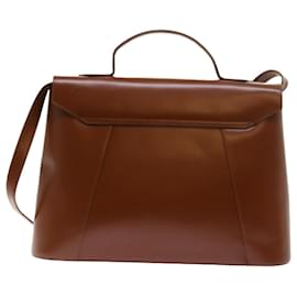 Saint Laurent-SAINT LAURENT Hand Bag Leather 2way Brown Auth ar10330-Brown