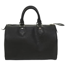 Louis Vuitton-Louis Vuitton Epi Speedy 25 Hand Bag Black M43012 LV Auth 54493-Black