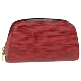 Louis Vuitton-LOUIS VUITTON Epi Dauphine PM Bolsa Vermelha M48447 Autenticação de LV 55457-Vermelho