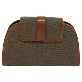 Saint Laurent-SAINT LAURENT Clutch Bag PVC Leather Brown Auth ar10315-Brown