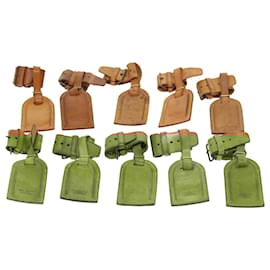 Louis Vuitton-LOUIS VUITTON Powanie Name Tag Cuir 10Set Beige LV Auth 54536-Beige
