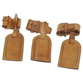 Louis Vuitton-LOUIS VUITTON Powanie Name Tag Cuir 10Set Beige LV Auth 54536-Beige
