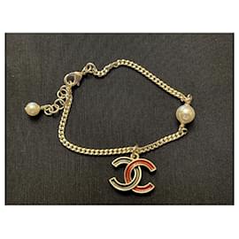 Chanel-pulsera de metal chanel-Dorado