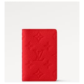 Louis Vuitton-Organizador de bolsillo LV cuero rojo-Roja