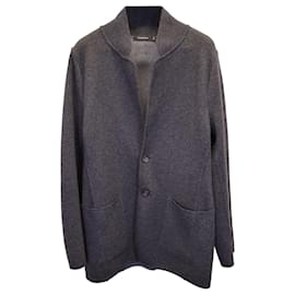 Ermenegildo Zegna-Ermenegildo Zegna Buttoned Sweater in Grey Cashmere-Grey
