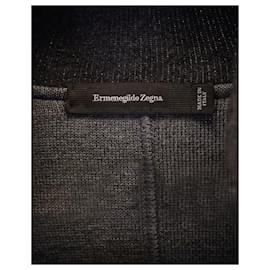 Ermenegildo Zegna-Ermenegildo Zegna Buttoned Sweater in Grey Cashmere-Grey