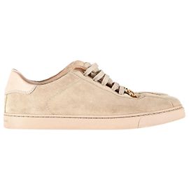 Baskets à ruban Gianvito Rossi en daim beige Beige