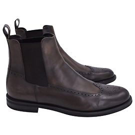 Ermenegildo Zegna Chelsea Boots in Brown Leather Brown