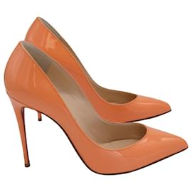 Christian Louboutin-Christian Louboutin So Kate Pumps in Orange Patent Calf Leather-Orange