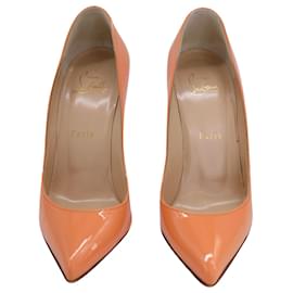 Christian Louboutin-Christian Louboutin So Kate Pumps in Orange Patent Calf Leather-Orange