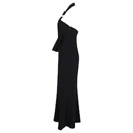 Diane Von Furstenberg-Diane von Furstenberg Halter Gown in Black Polyester-Black