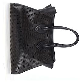 Alaïa Alaia Sidi 39 Borsa tote traforata in pelle di vitello nera Nero